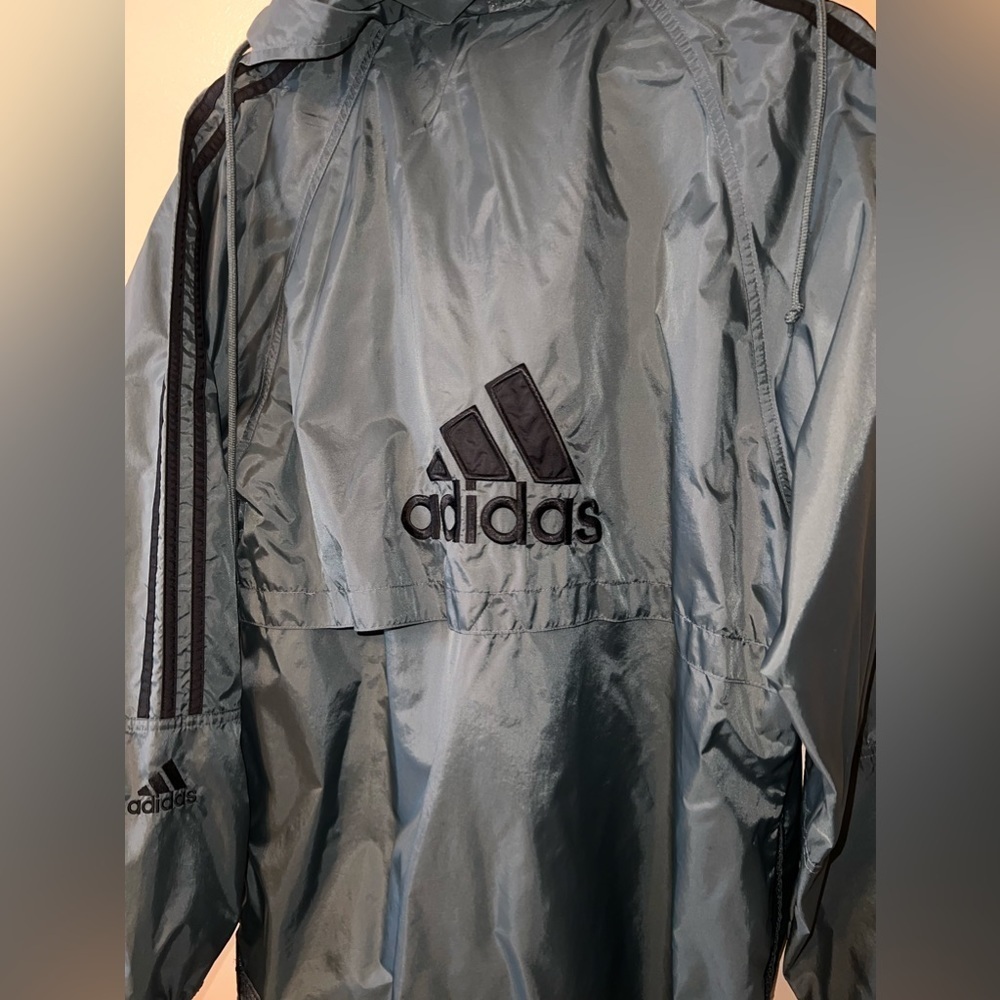 Vintage adidas windbreaker hooded jacket size medium